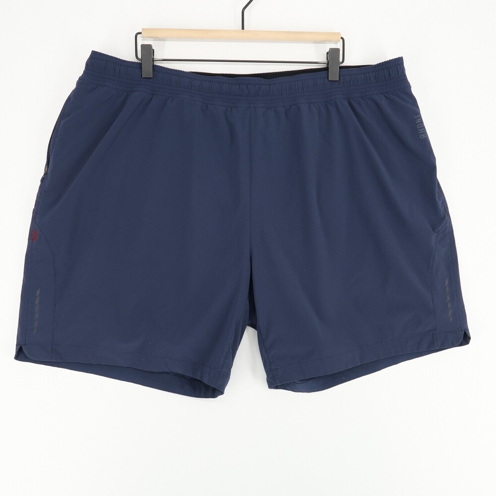 Rhone Athletic Shorts Mens XXL Navy Blue Stretch Lined Running Gym Training